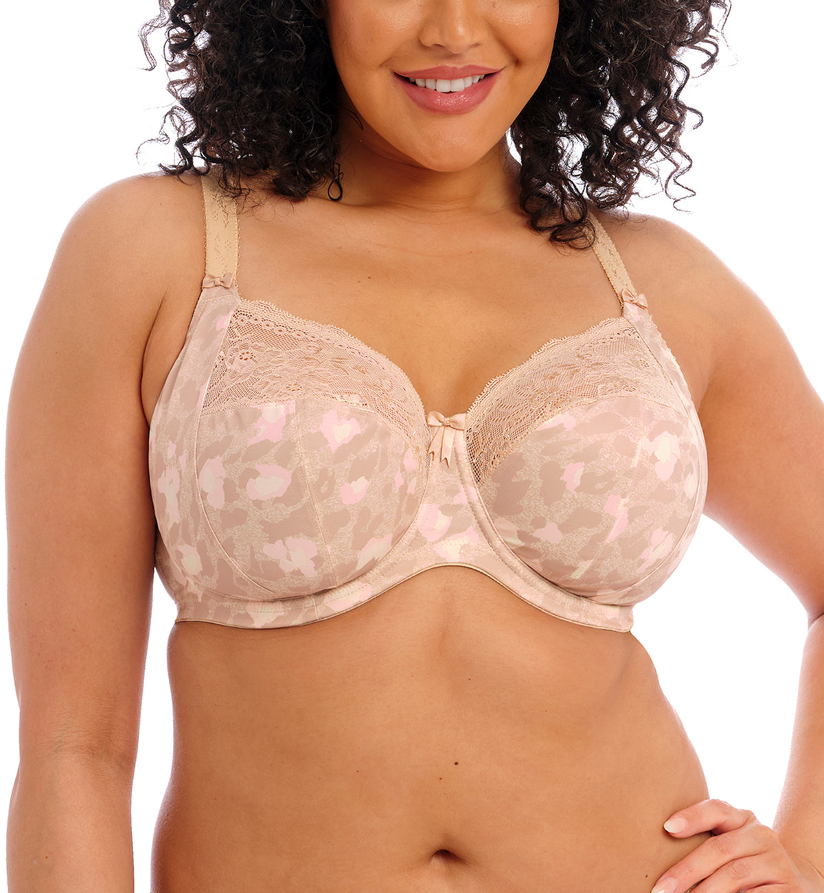 Elomi Morgan Stretch Lace Banded Underwire Bra (4110),32GG,Toasted Almond - Toasted Almond,32GG