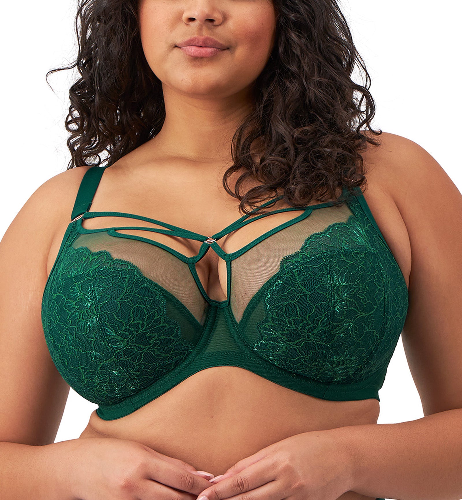 Elomi Brianna Plunge Underwire Bra (8080),32GG,Rainforest - Rainforest,32GG