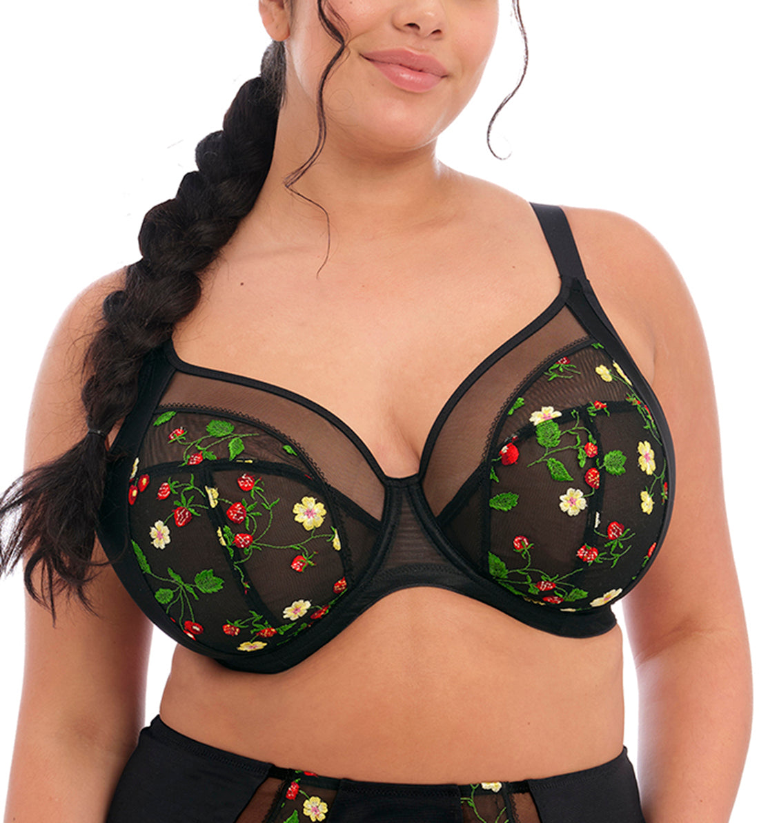 Women's Plunge Floral Lace Bra Plus Size Sexy Underwire Full