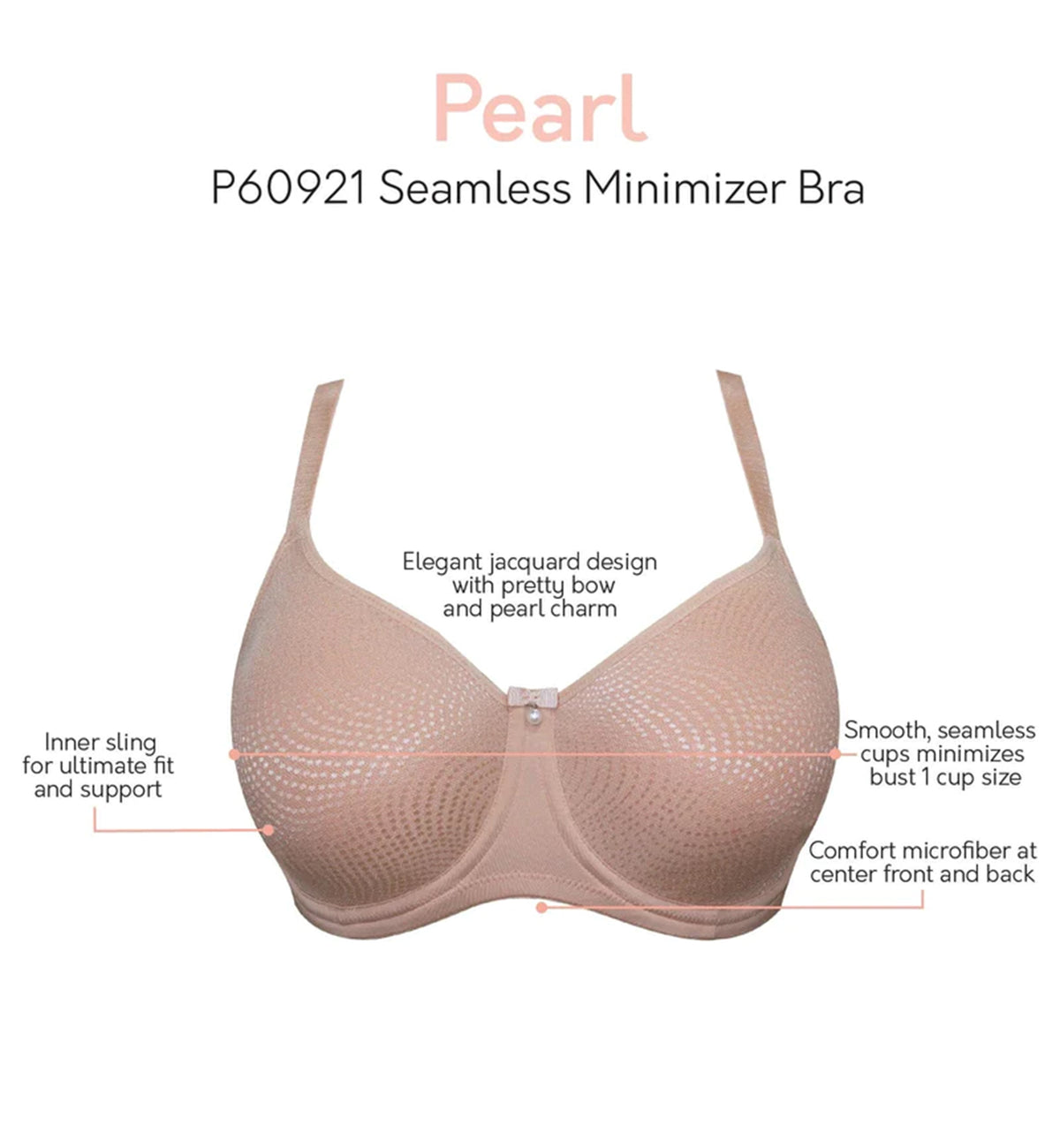 Parfait Pearl Seamless Minimizer Underwire Bra (P60921)- Cameo