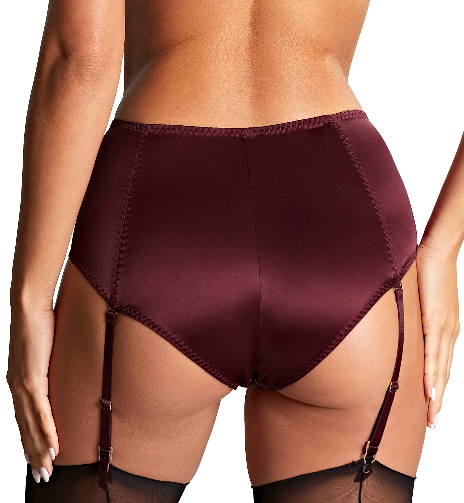 Panache Grace Suspender Brief (11074),Small,Bordeaux Red - Bordeaux Red,Small