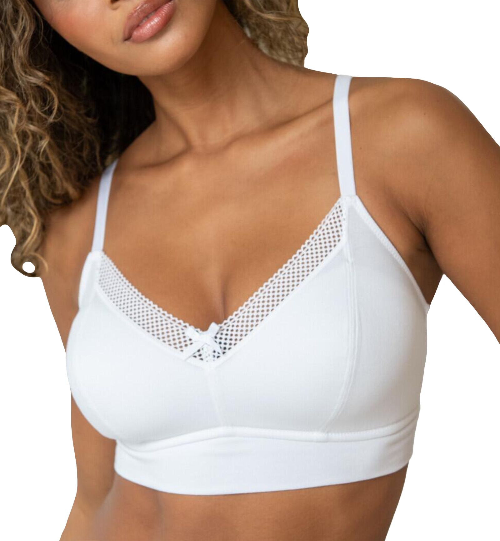 Pour Moi Love To Lounge Cotton Non-Wired Bra (20101),32D,White - White,32D