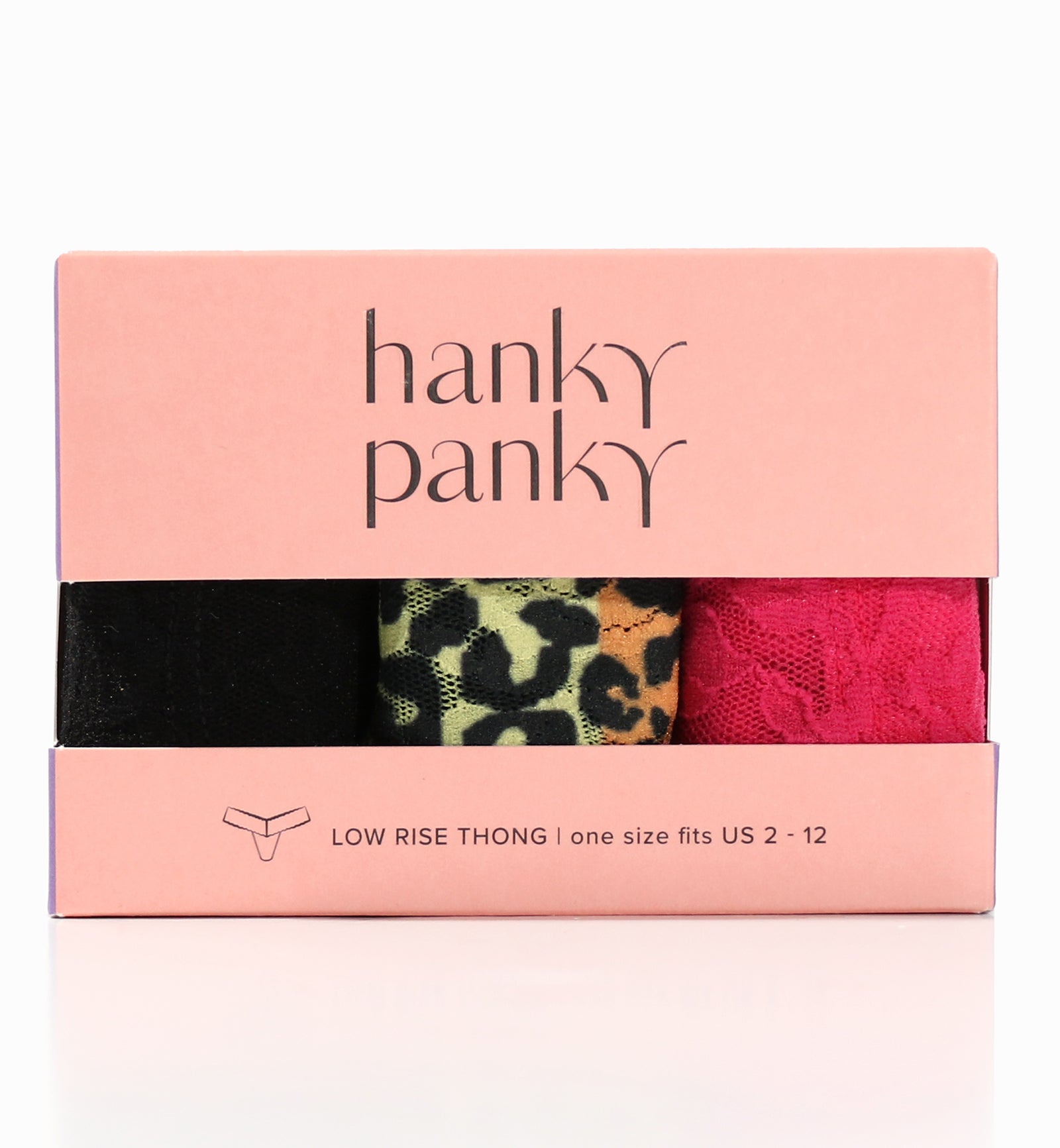 Hanky Panky 3-PACK Signature Lace Low Rise Thong (49113PK),It's Electric - Black/It's Electric/Morning Glory,One Size