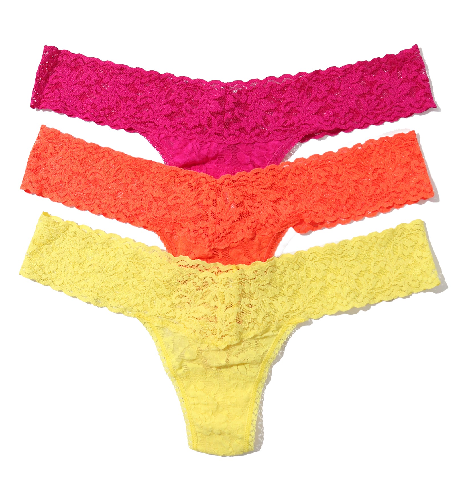 Hanky Panky 3-PACK Signature Lace Low Rise Thong (49113PK),Extra Spice - Extra Spice,One Size