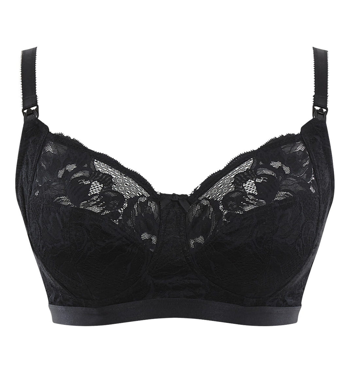 Panache Naomi Stretch Lace Nonwire Nursing Bra (10431),32D,Noir - Noir,32D