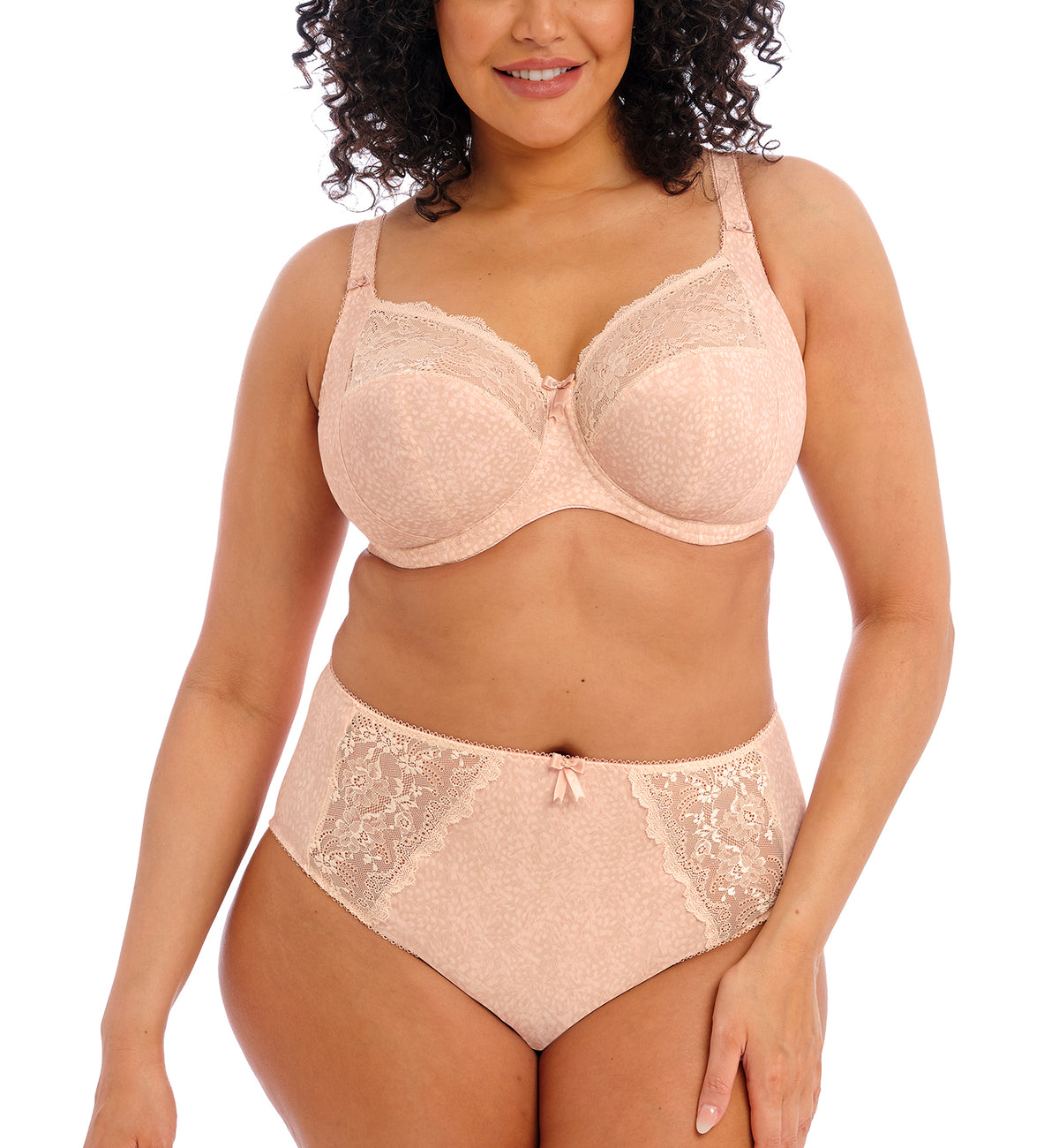 Elomi Morgan Stretch Lace Banded Underwire Bra (4110),32GG,Cameo Rose - Cameo Rose,32GG