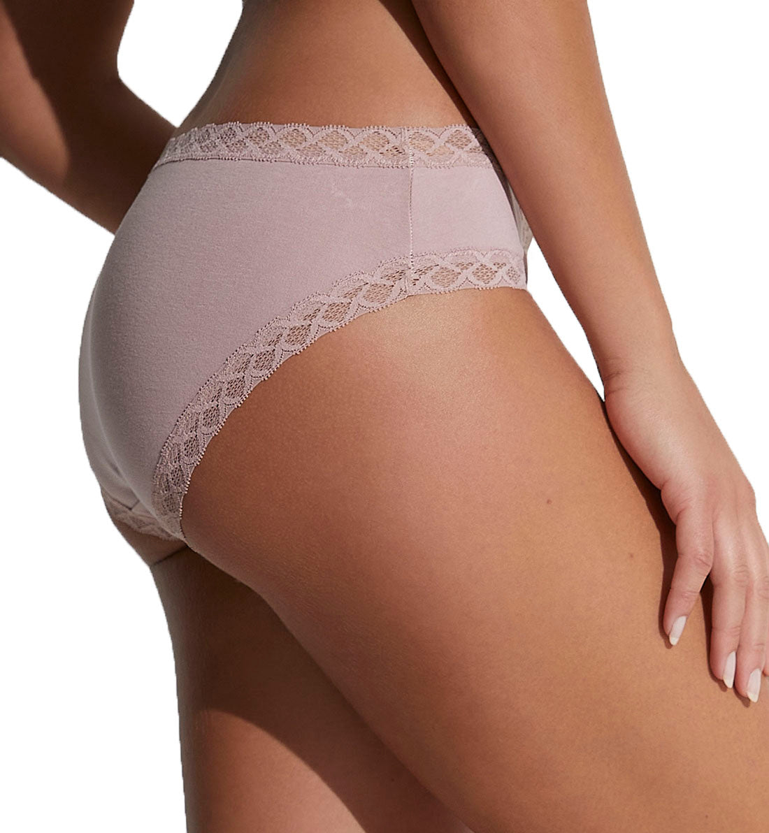 Natori Bliss Lace-Trim Cotton Brief Underwear 156058