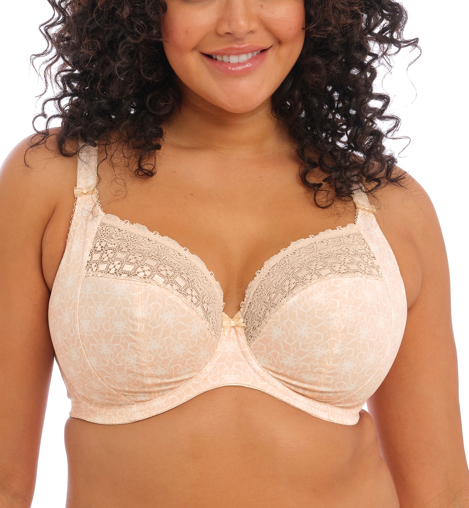 Elomi Charley Banded Plunge Underwire Bra (4380),38E,Pansy