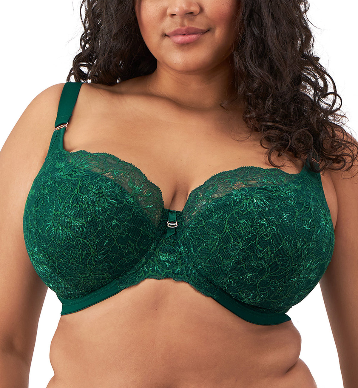 Elomi Brianna Padded Half Cup Underwire Bra (8081),32GG,Rainforest - Rainforest,32GG