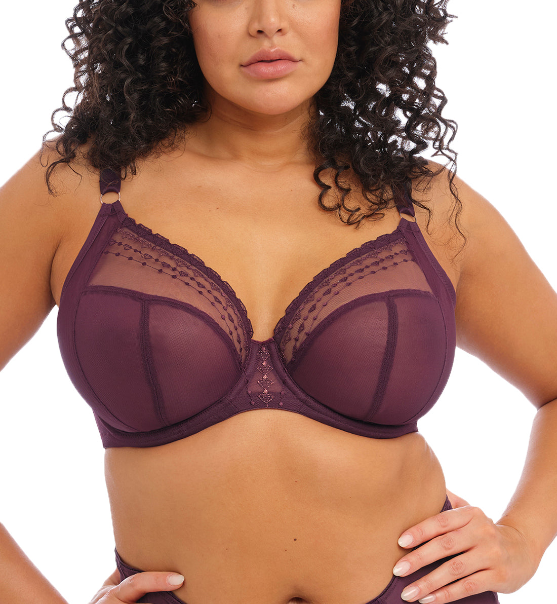 Elomi Women's Plus-size Matilda Underwire Plunge Bra Underwear, -Purple, 42E