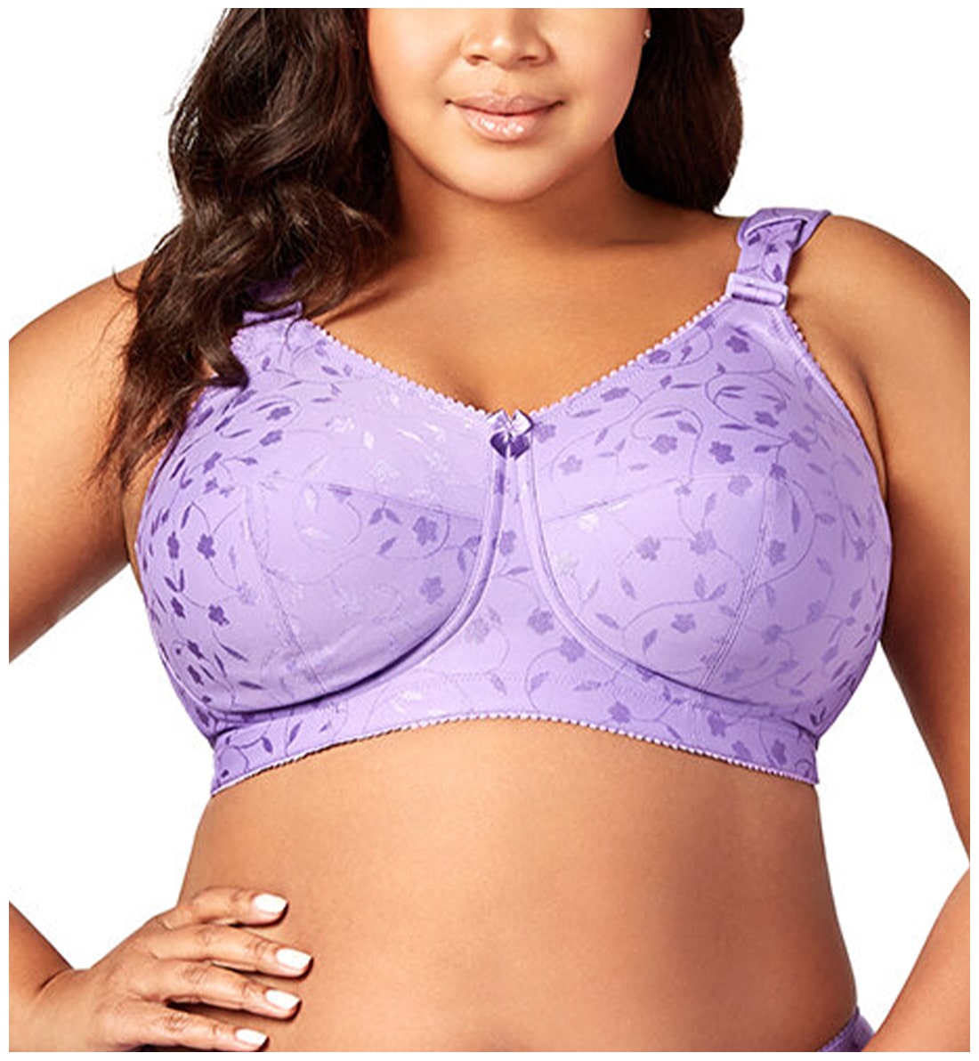 Womens Full-Coverage Wireless Bras Comfortable Lace Comfy Jacquard