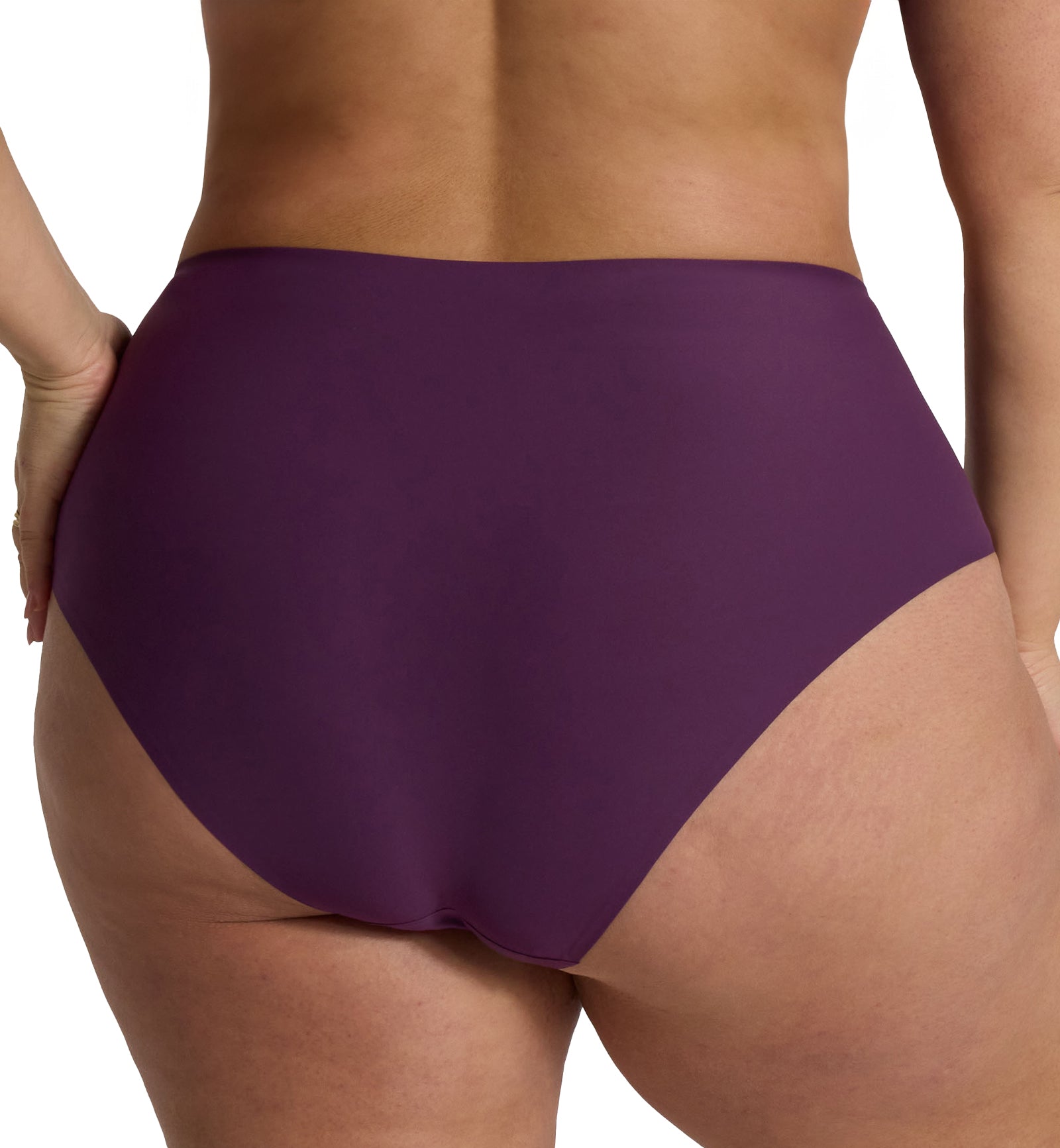 Evelyn & Bobbie High-Waisted Retro Bikini Panty (1704),US 0-14,Plum - Plum,US 0-14