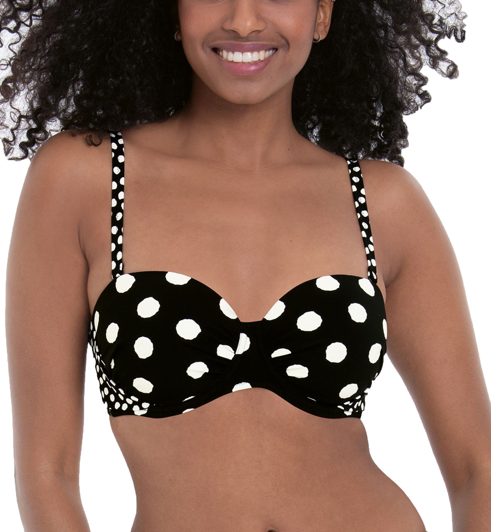 Fantasie Ottawa Plunge Underwire Convertible Bikini Top (6495),34DD,Black 