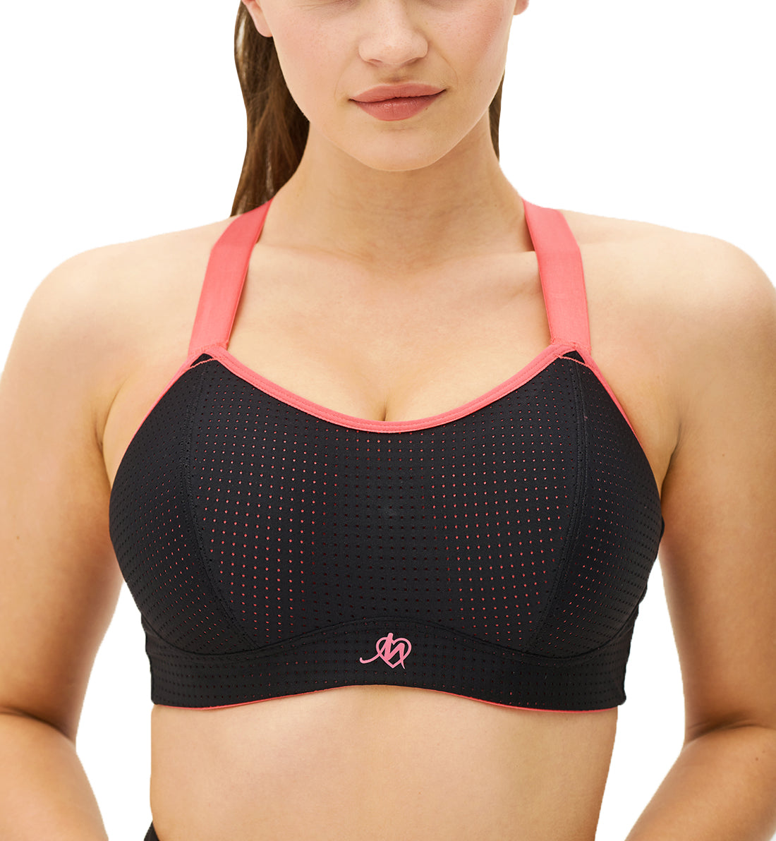 Pour Moi Energy Empower Underwire Light Padded Convertible Sports Bra  (97003)- Black/Coral